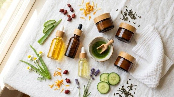 Pflanzliche Wirkstoffe in der Naturkosmetik-Routine für die Gesichtspflege